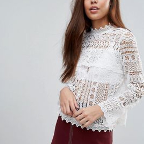 ASOS Tops - ASOS Ivory Lace shirt